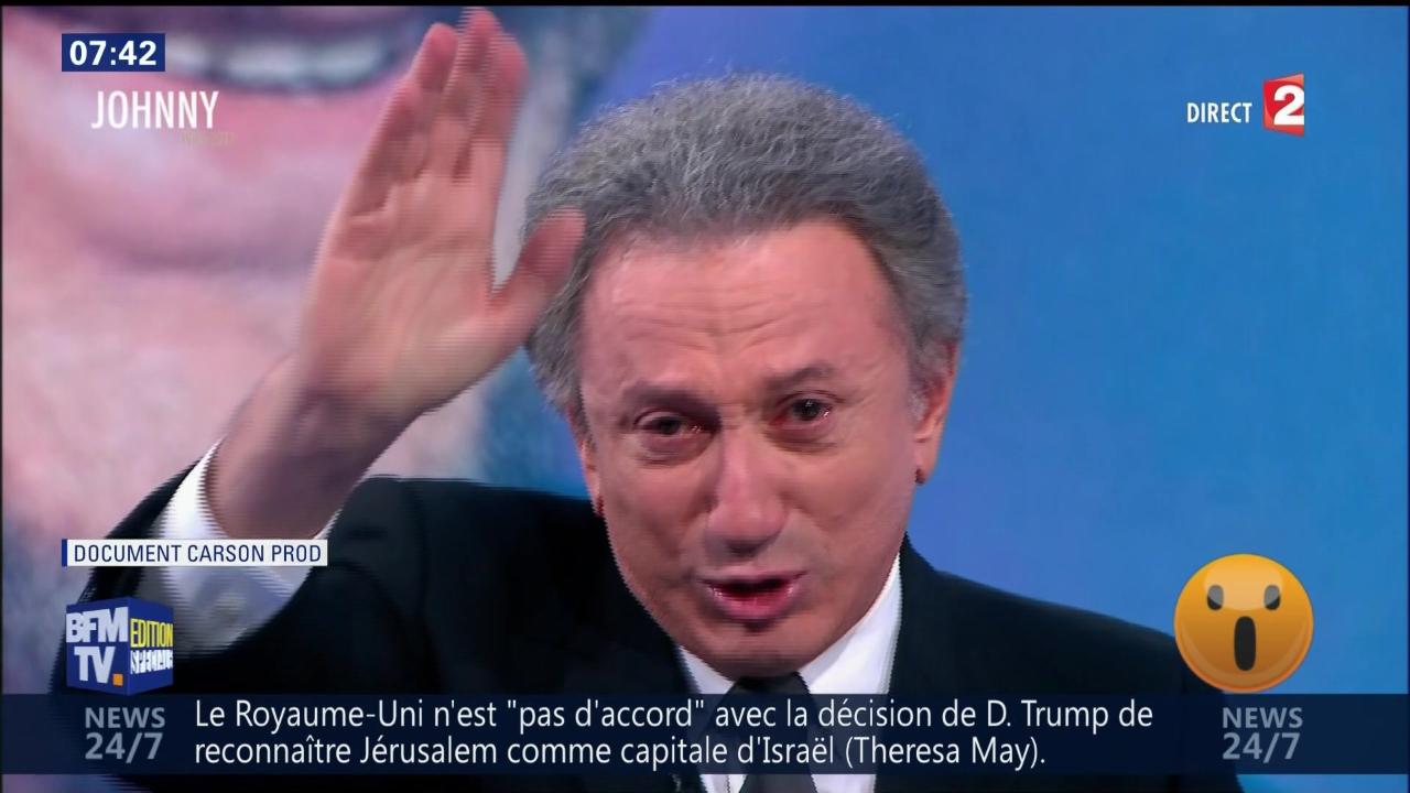 L Emotion De Michel Drucker En Larmes Lors De Son Hommage A Johnny Hallyday Sur France 2